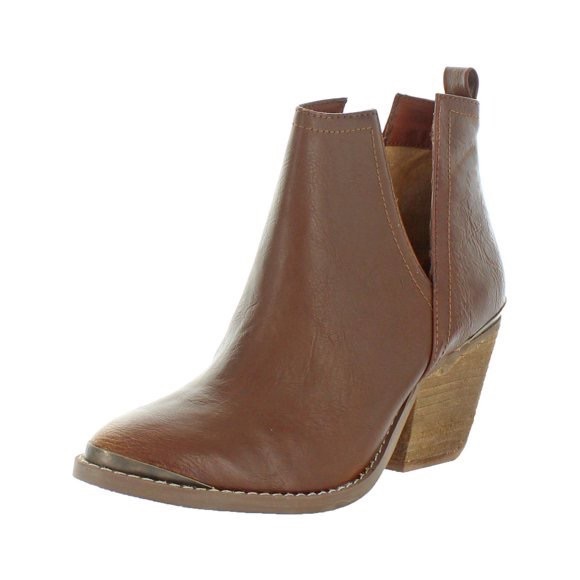 Not Rated Shoes - Not Rated Women's For My Peeps Faux Leather Almond Toe Heeled Ankle Boot